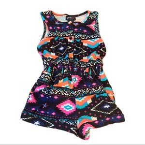 Girls Aztec Print Romper
